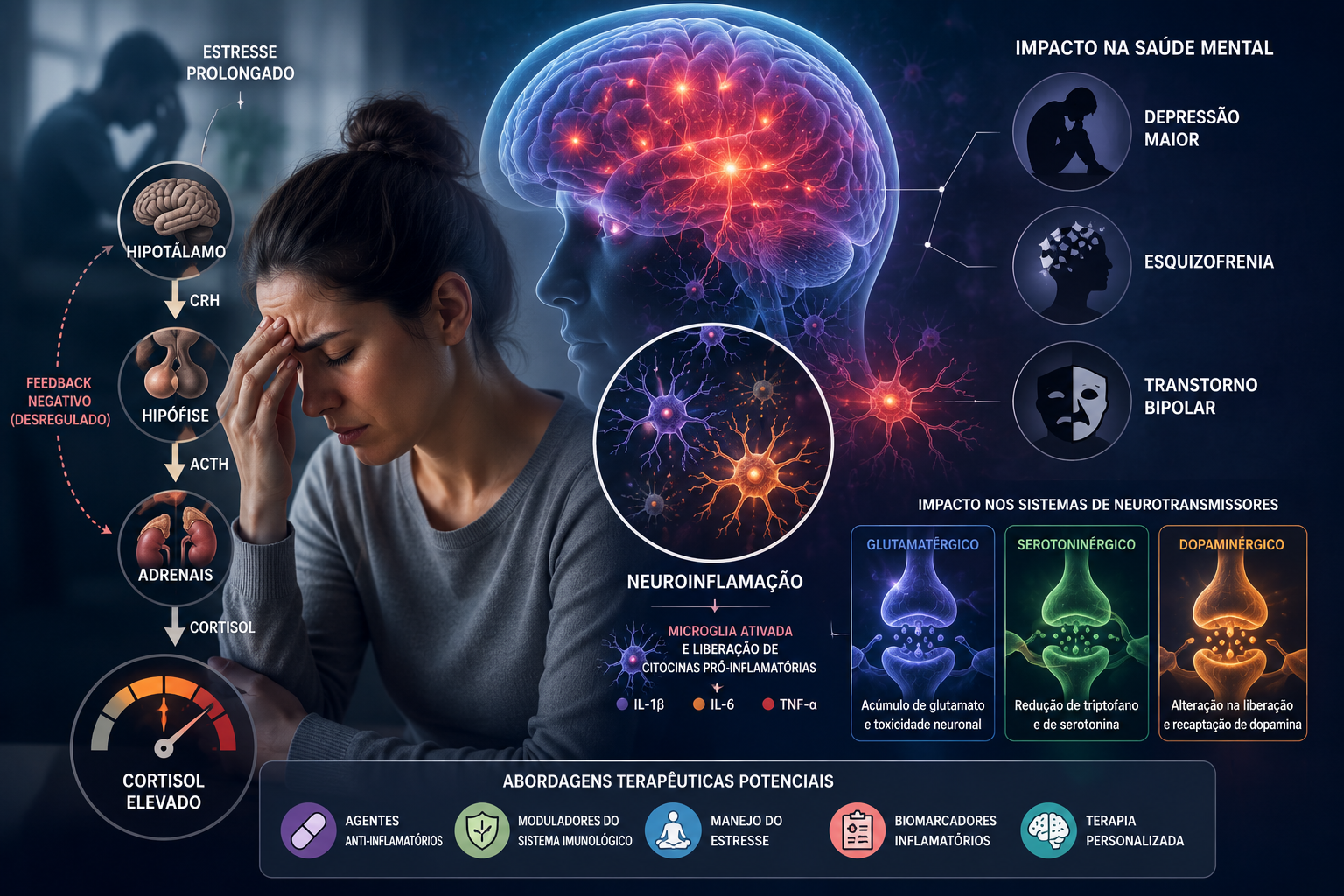 Estresse Prolongado e Neuroinflamação O Impacto da Inflamação Cerebral na Saúde Mental Estresse Prolongado e Neuroinflamação O Impacto da Inflamação Cerebral na Saúde Mental